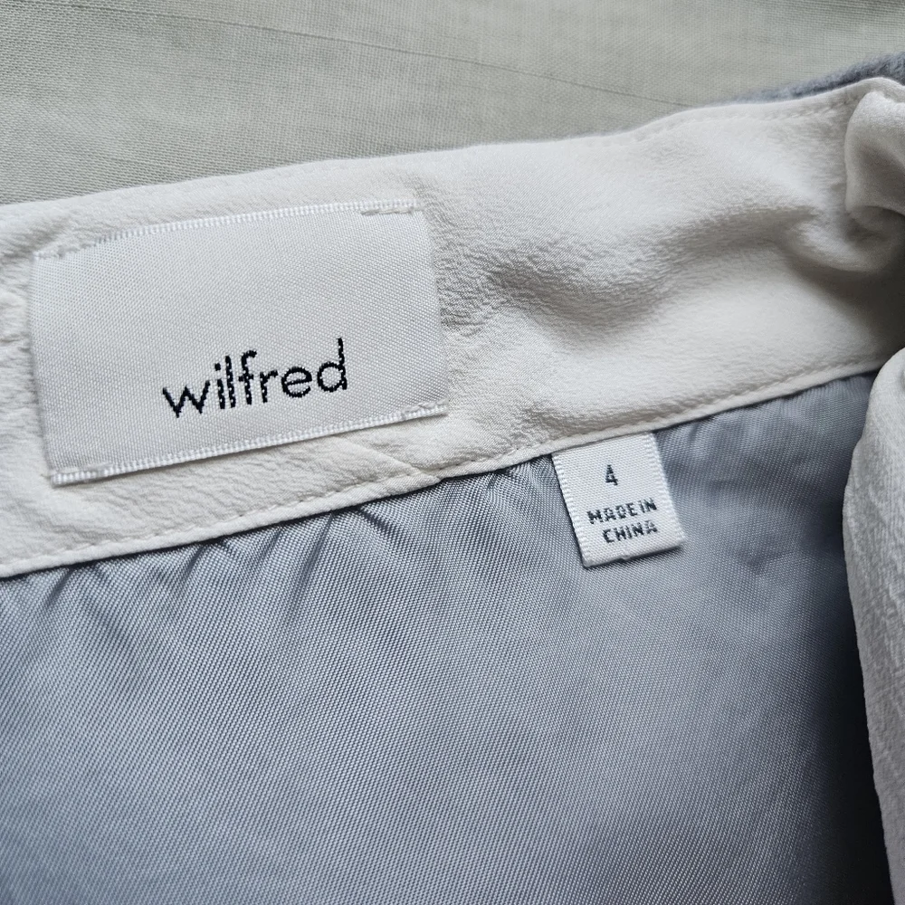 WILFRED Essonne Skirt Wool Cashmere Italy Light Grey Size 4 Aritzia - Picture 3 of 9
